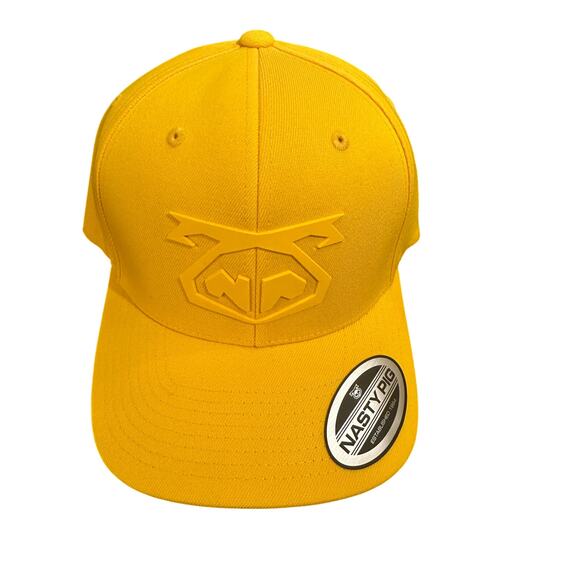 Nasty Pig Men’s Hat S/M Yellow Snout Logo Flexfit Cap Kink Streetwear - Picture 1 of 2